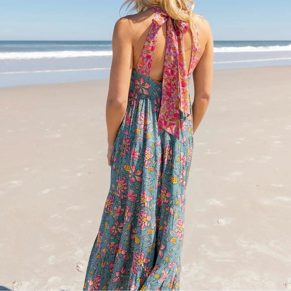 NATURAL LIFE Floral Maxi Dress - Blue and Pink - Picture 5 of 12